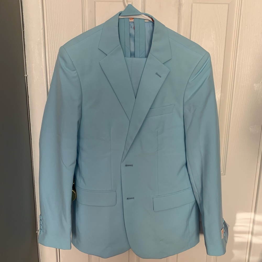 OppoSuits Baby Blue Suit Pants and Tie R38